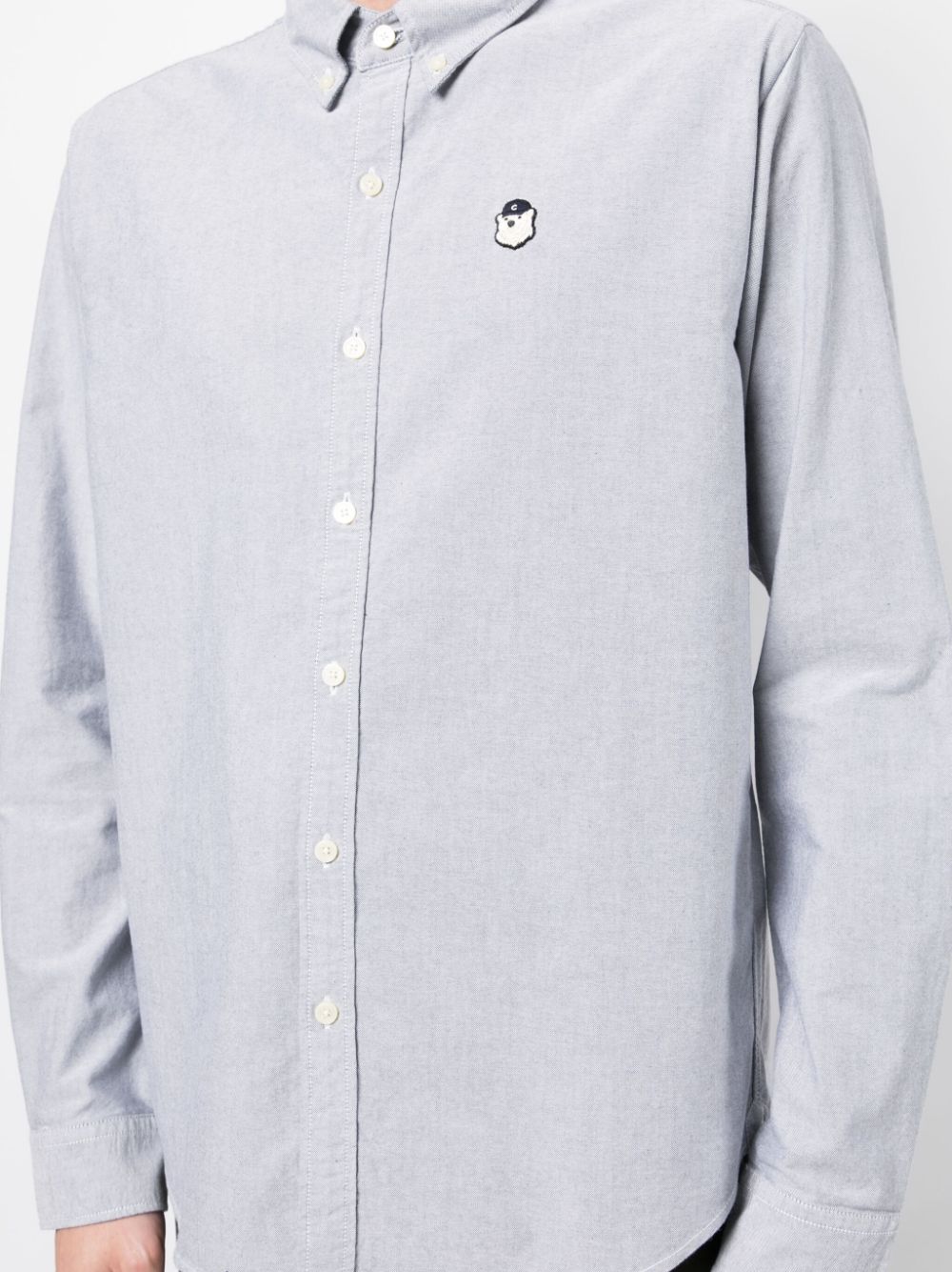 Shop Chocoolate Bear-embroidered Cotton Shirt In Grey