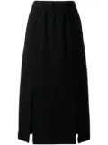 b+ab elasticated slit-detail midi skirt - Black