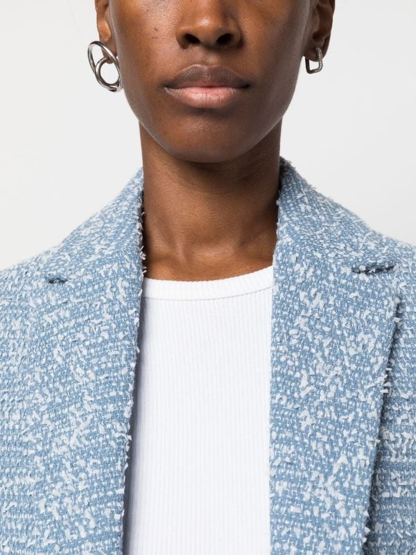 Chanel Cotton Tweed Jacket with Front Pockets in Blue White & Navy Blue —  UFO No More
