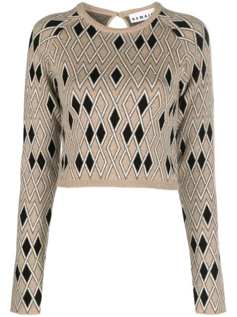 REMAIN geometric-pattern cropped jumper