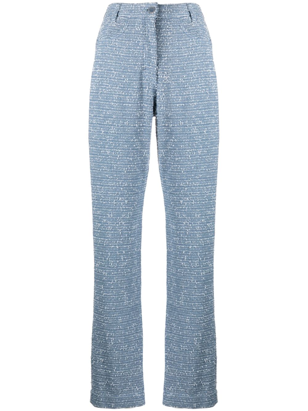 bouclé straight-leg trousers