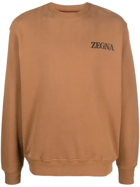 Zegna logo-embossed cotton sweatshirt