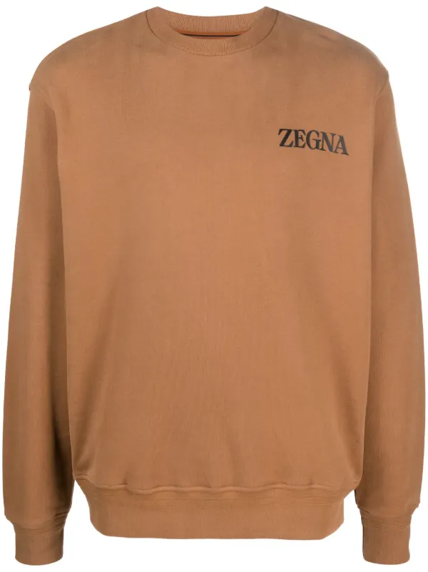 Zegna logo embossed Cotton Sweatshirt Farfetch