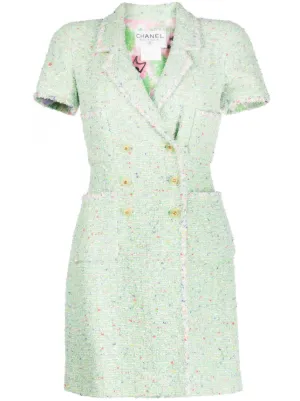 CHANEL Pre-Owned 1990s Camellia Print Halterneck Mini Dress - Farfetch