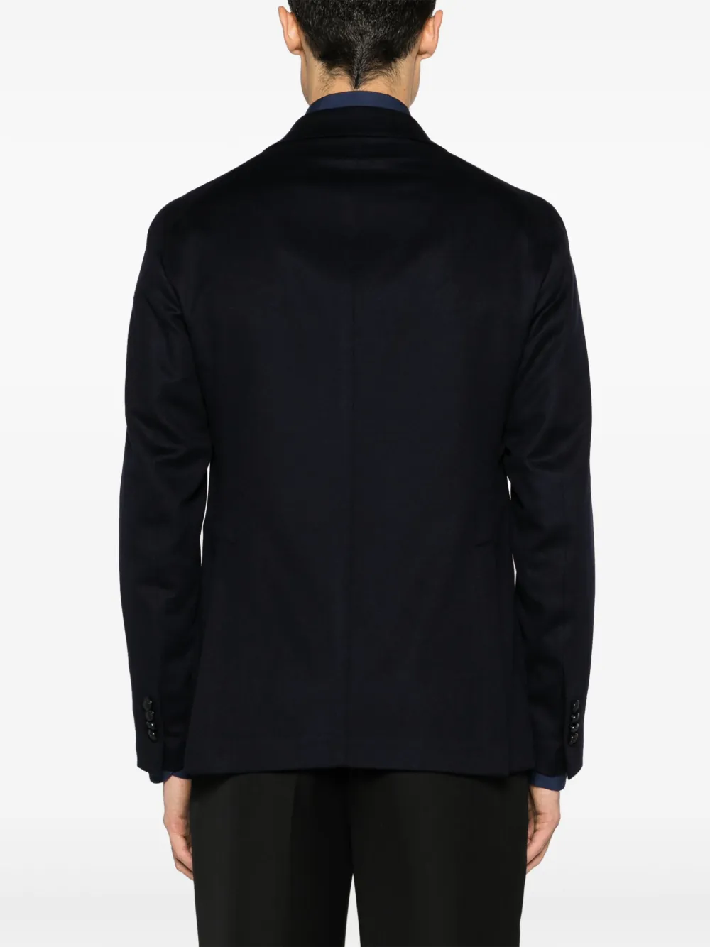 Shop Tagliatore Single-breasted Wool Blend Blazer In Blue