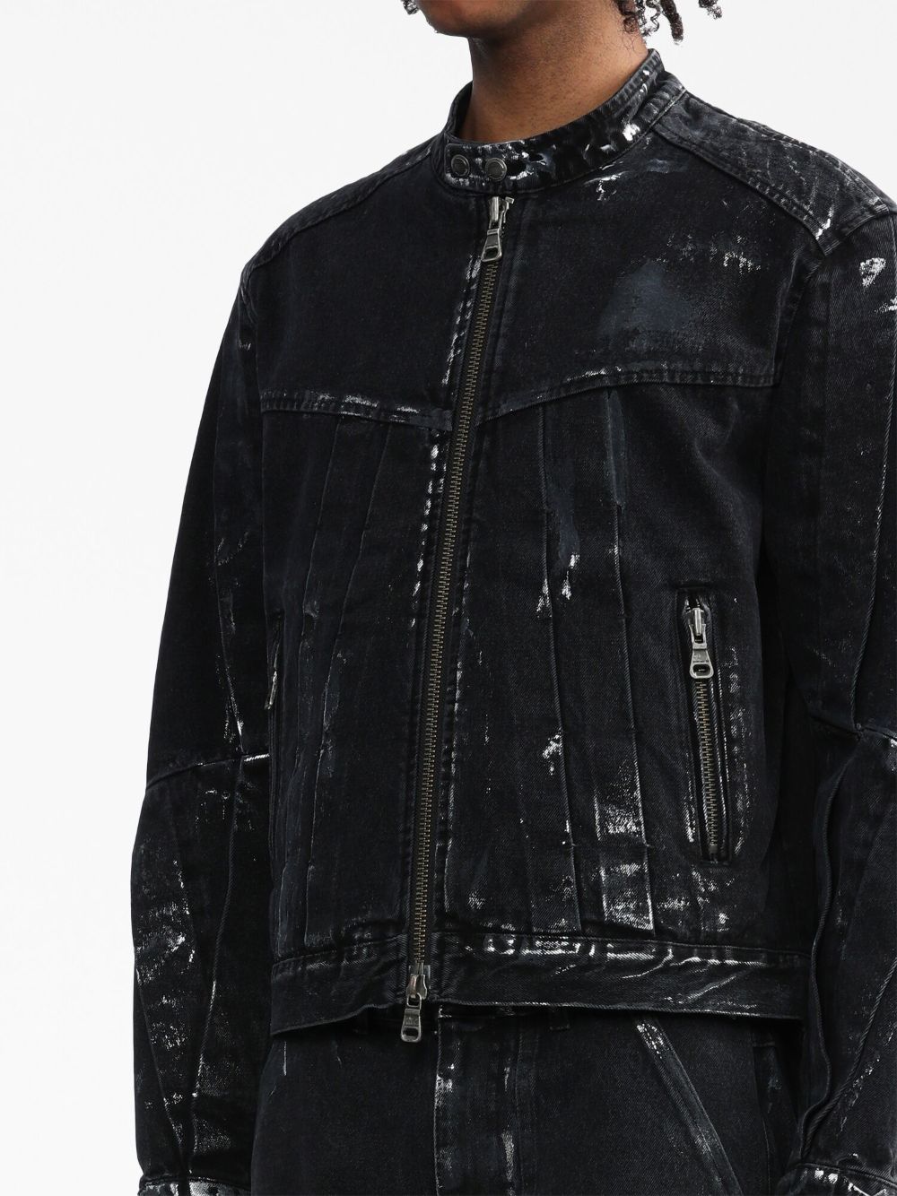 Shop Andersson Bell Distressed-effect Denim Jacket In Black