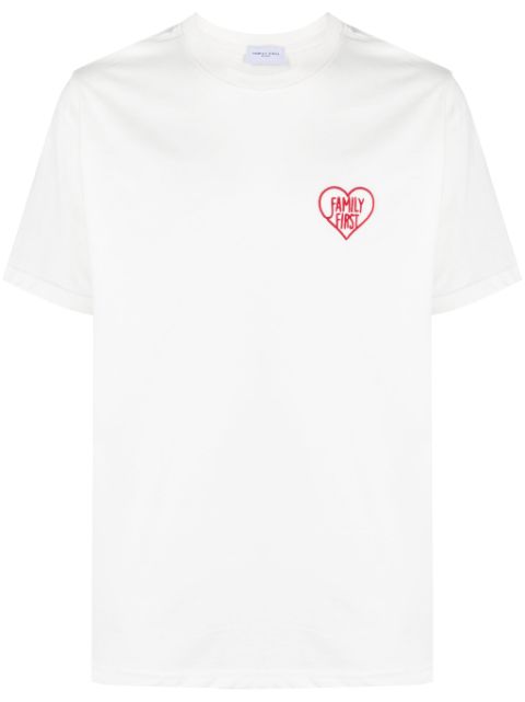 Family First logo-embroidered cotton T-shirt