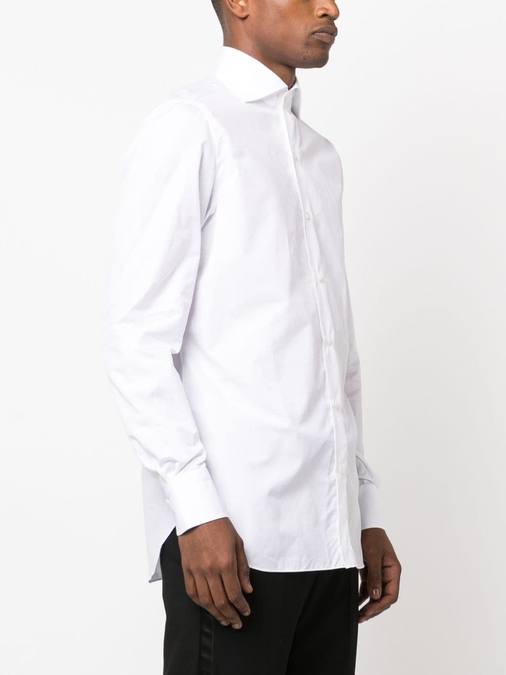 Shop Finamore 1925 Napoli Long-sleeve Cotton Shirt In White