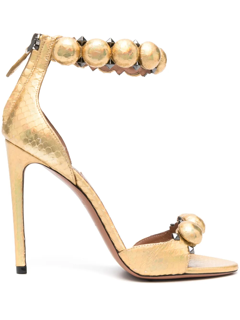 Alaïa La Bombe 100mm leather sandals | Gold | Image 1