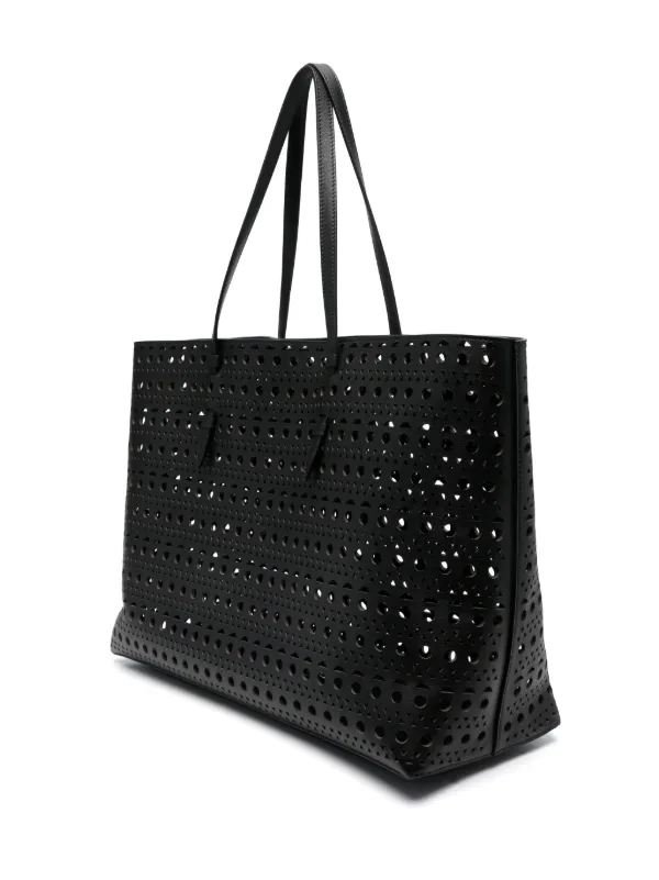 ワールド オンラインストア cut-out Alaïa Leather FARFETCH | Black | Bag Tote バッグ