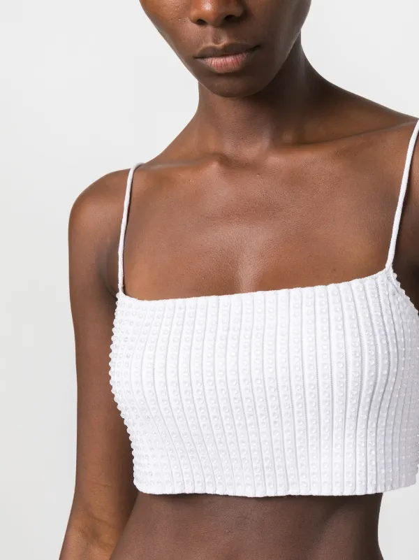 Alexander Wang rhinestone-trim Cropped Top - Farfetch