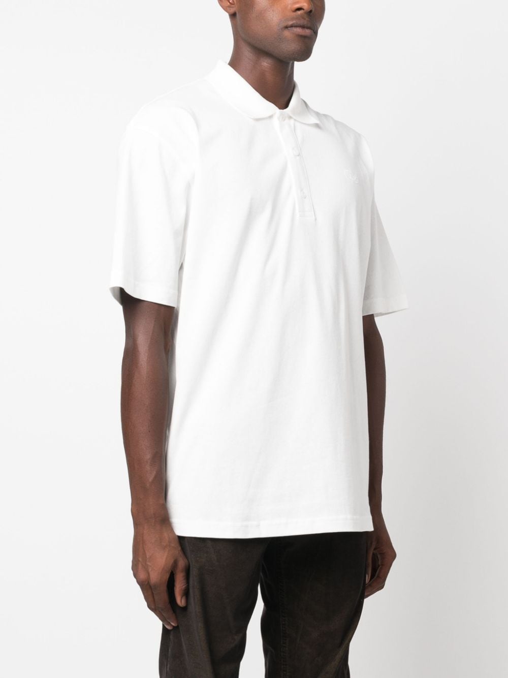 Shop Diesel T-vort-megoval-d Cotton Polo Shirt In White