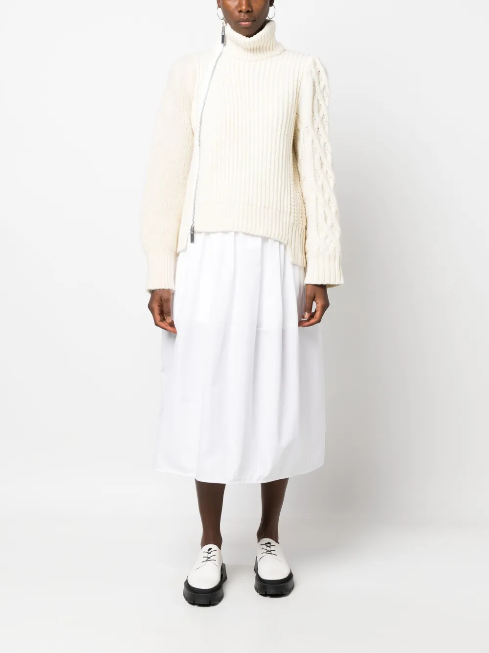 sacai Geribbelde trui - Wit