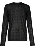 Marine Serre Moonagram flocked mesh top - Black