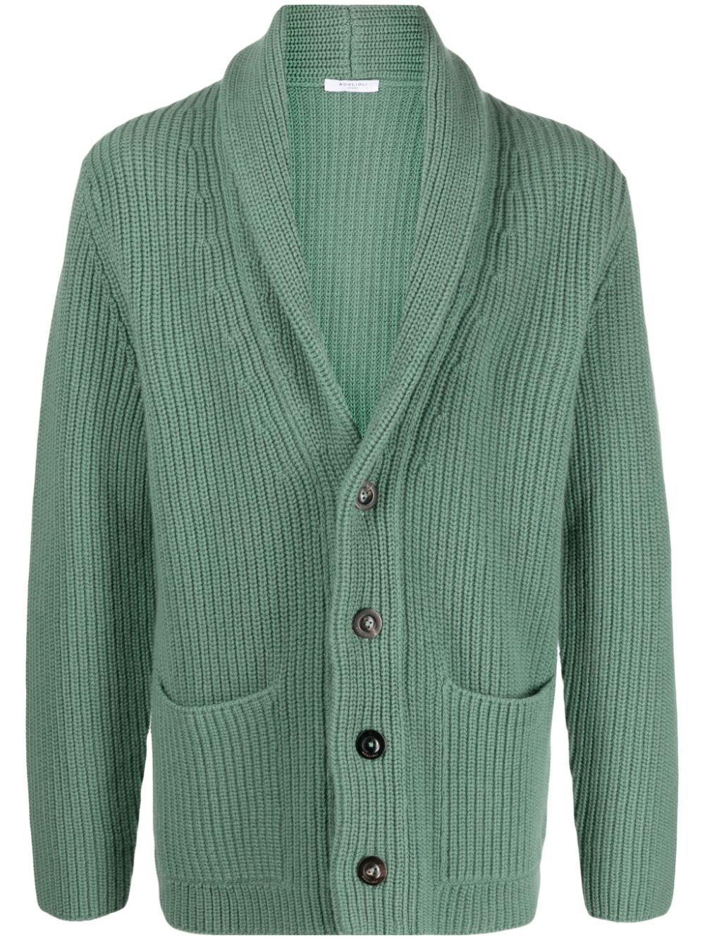 Boglioli button-up waffle-knit cardigan - Green