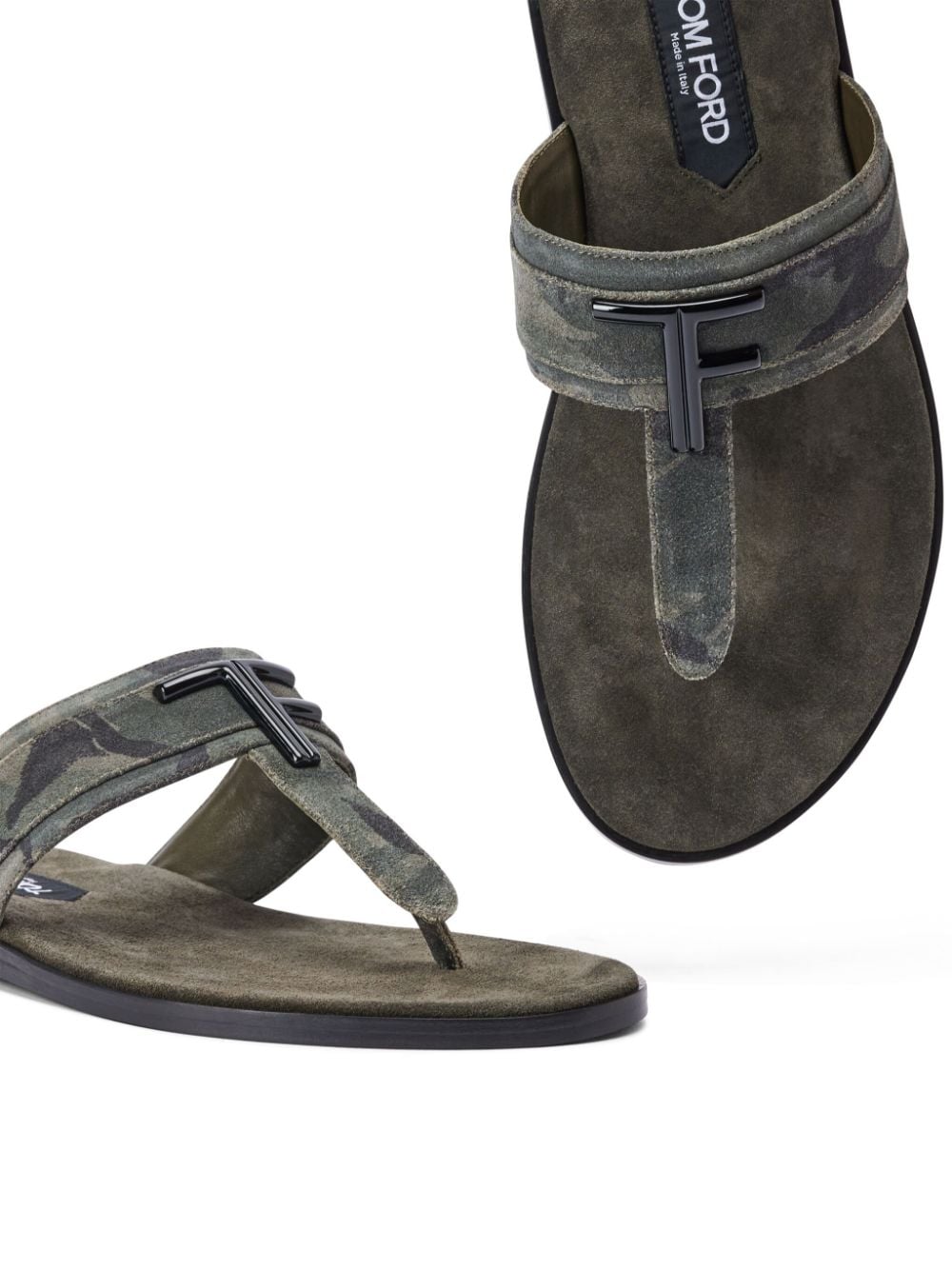 Shop Tom Ford Camouflage-pattern Sandals In Grey