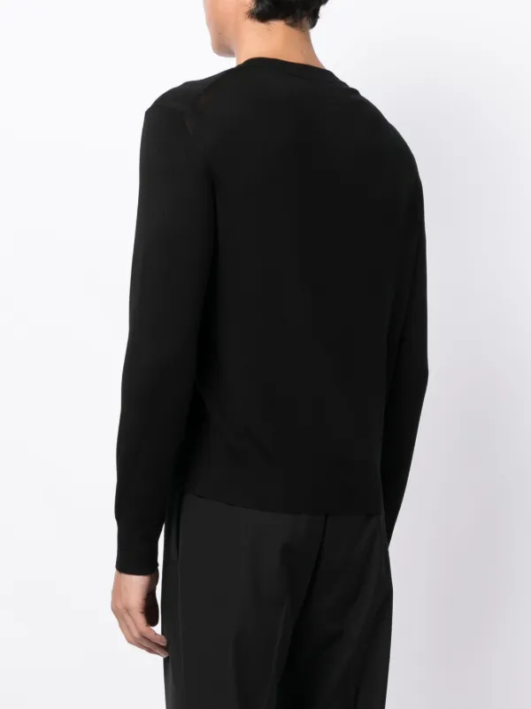 TOM FORD fine-knit Silk Henley Top | Black | FARFETCH