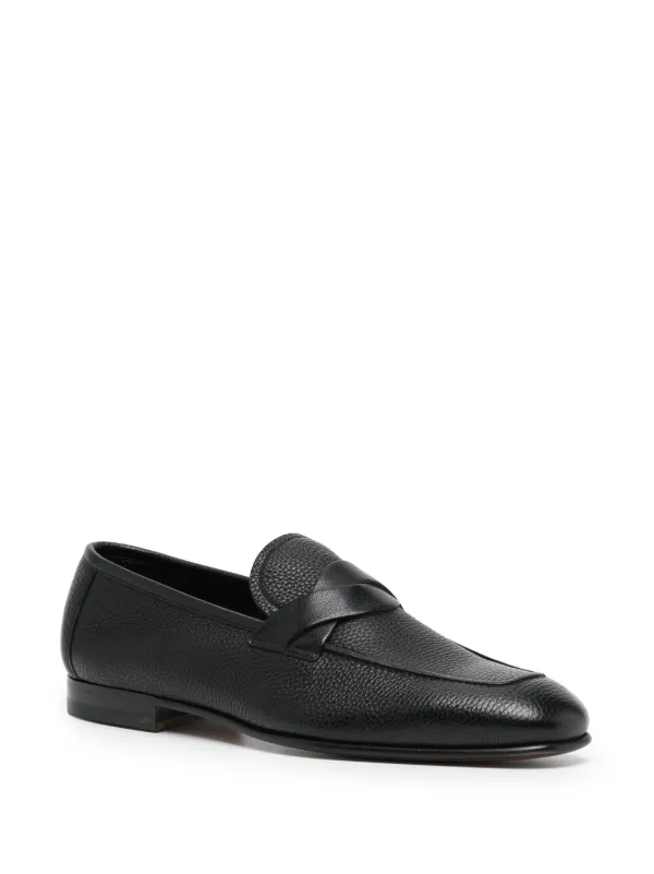 TOM FORD アーモンドトゥ レザーローファー | ブラック | FARFETCH JP