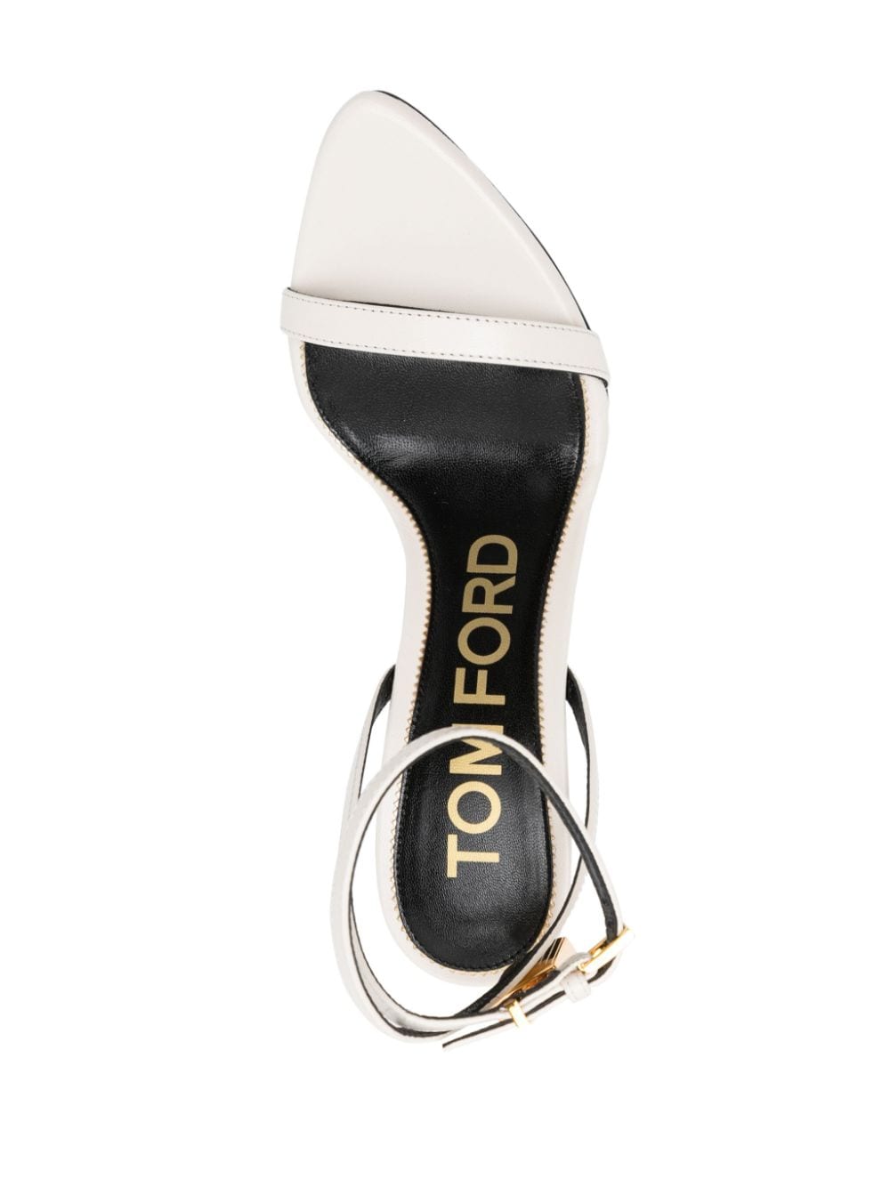 Shop Tom Ford Padlock 85mm Leather Sandals In White