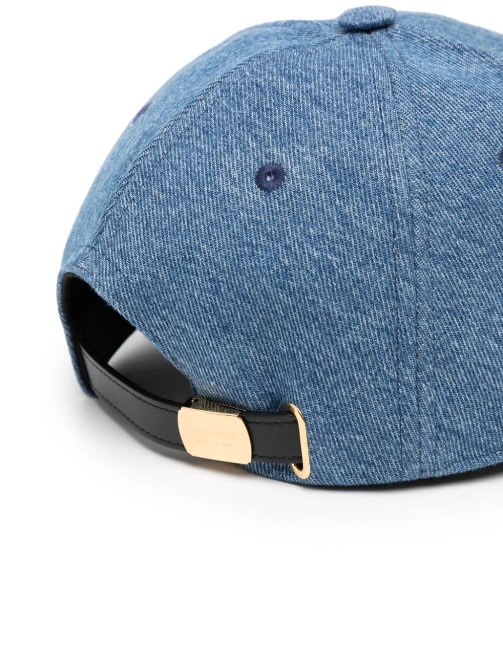 TOM FORD logo-plaque denim baseball cap - Blauw