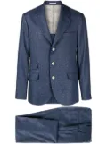 Brunello Cucinelli houndstooth wool-cashmere blend suit - Blue
