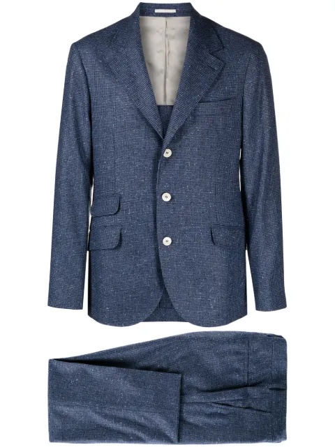 Brunello Cucinelli houndstooth wool-cashmere blend suit