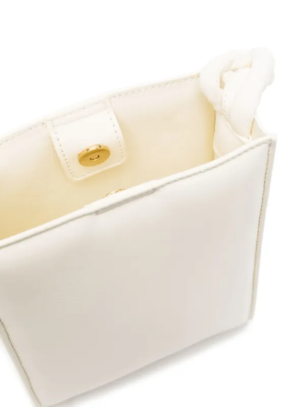 Jil Sander Small Tangle Leather Shoulder Bag | White | FARFETCH