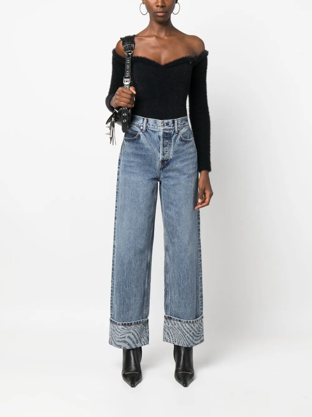 Alexander Wang Wave Cuff wide-leg jeans - Blauw