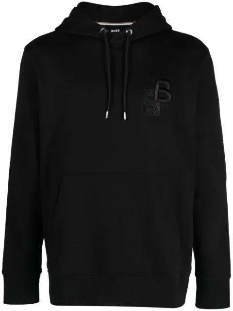 BOSS Moletom de capuz com logo bordado