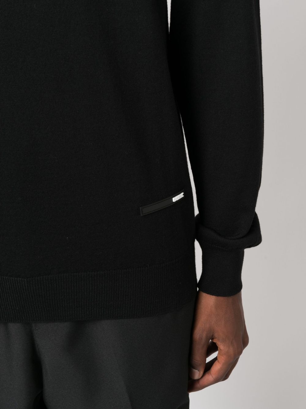 Shop Oamc Roll-neck Merino Wool Jumper In Black