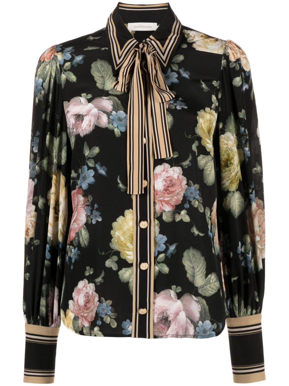 ZIMMERMANN Luminosity floral-print silk shirt - Black