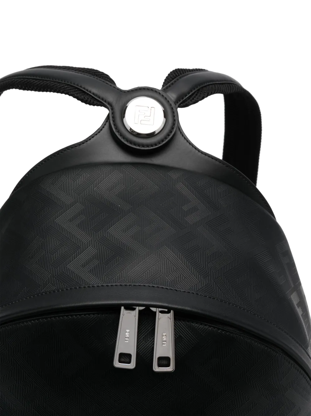 Fendi Chiodo Shadow Leather Backpack In Black