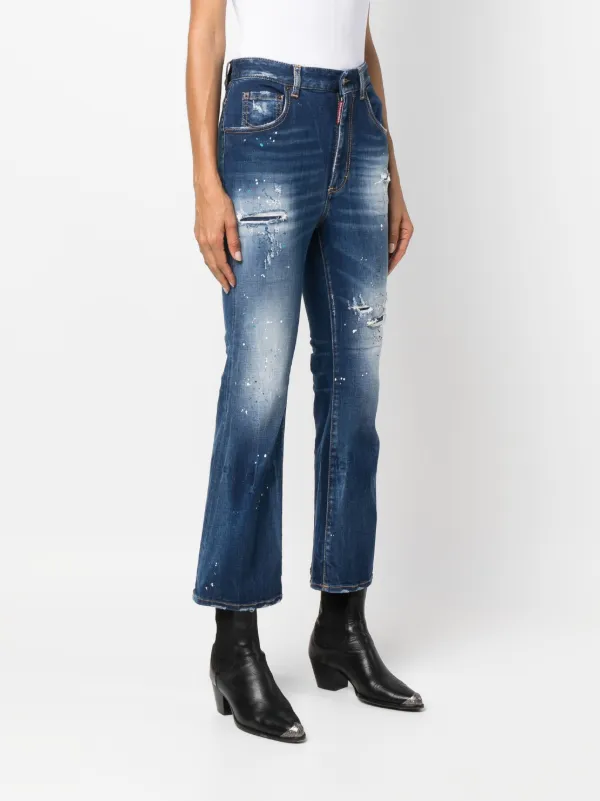 DSQUARED2 ダメージ フレアジーンズ | ブルー | FARFETCH JP