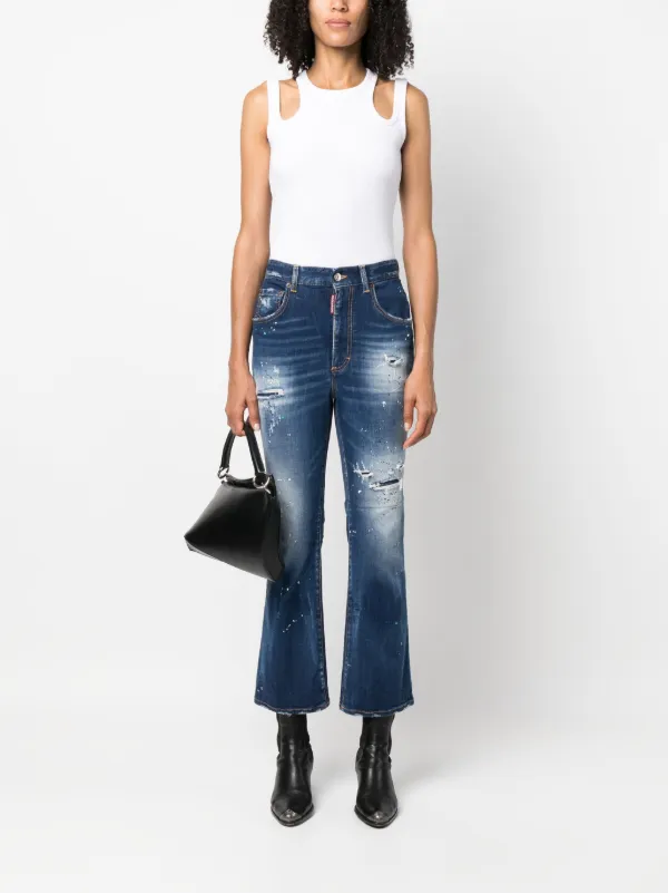 DSQUARED2 ダメージ フレアジーンズ | ブルー | FARFETCH JP