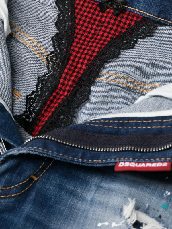 DSQUARED2 ダメージ フレアジーンズ | ブルー | FARFETCH JP