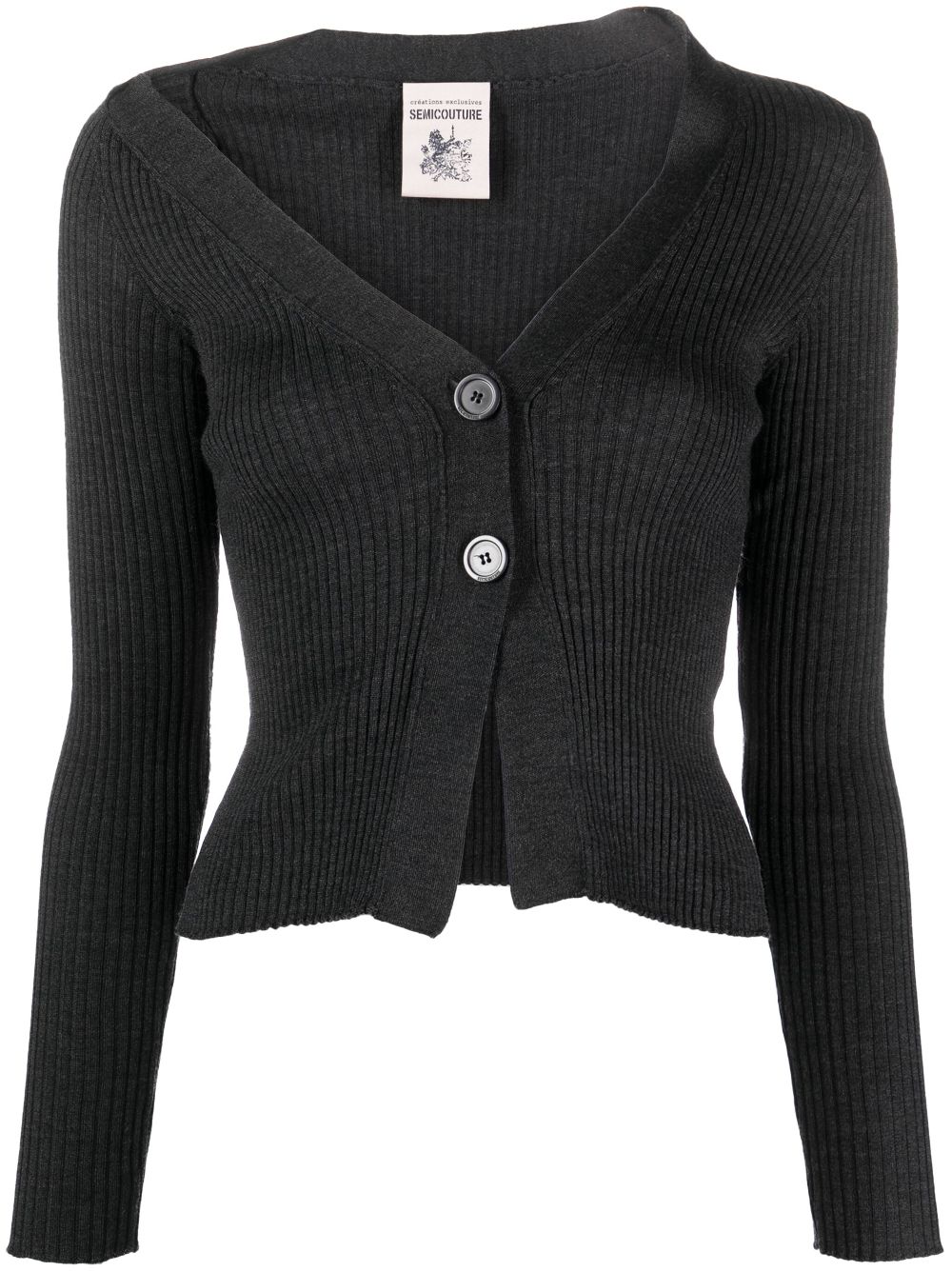 asymmetric ribbed cardigan