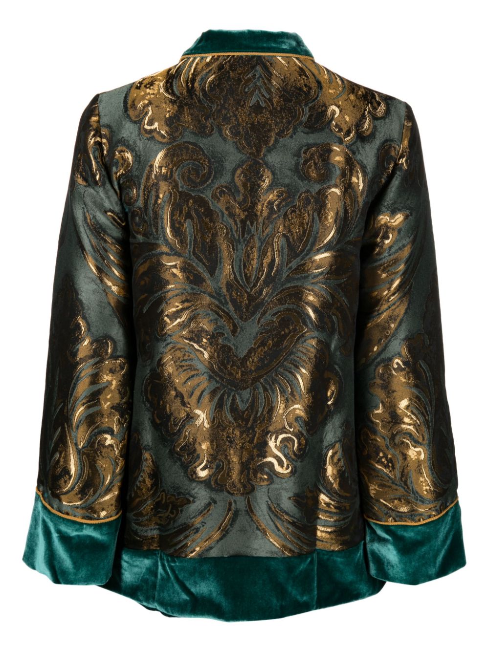 F.R.S For Restless Sleepers patterned-jacquard velour jacket - Groen