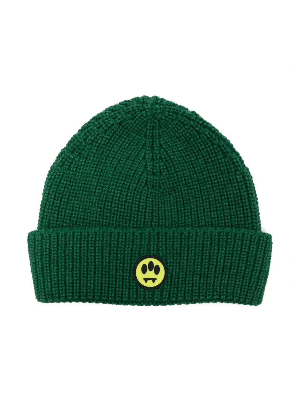 Shop Barrow Logo-patch Knitted Beanie In Green