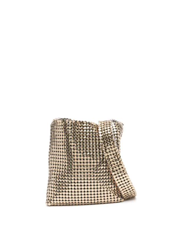 Rabanne Square Pixel Metallic-mesh Shoulder Bag in Gold