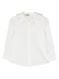 Il Gufo ruched-neck buttoned shirt - White