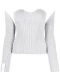 Rokh ribbed-knit bustier-style top - Grey
