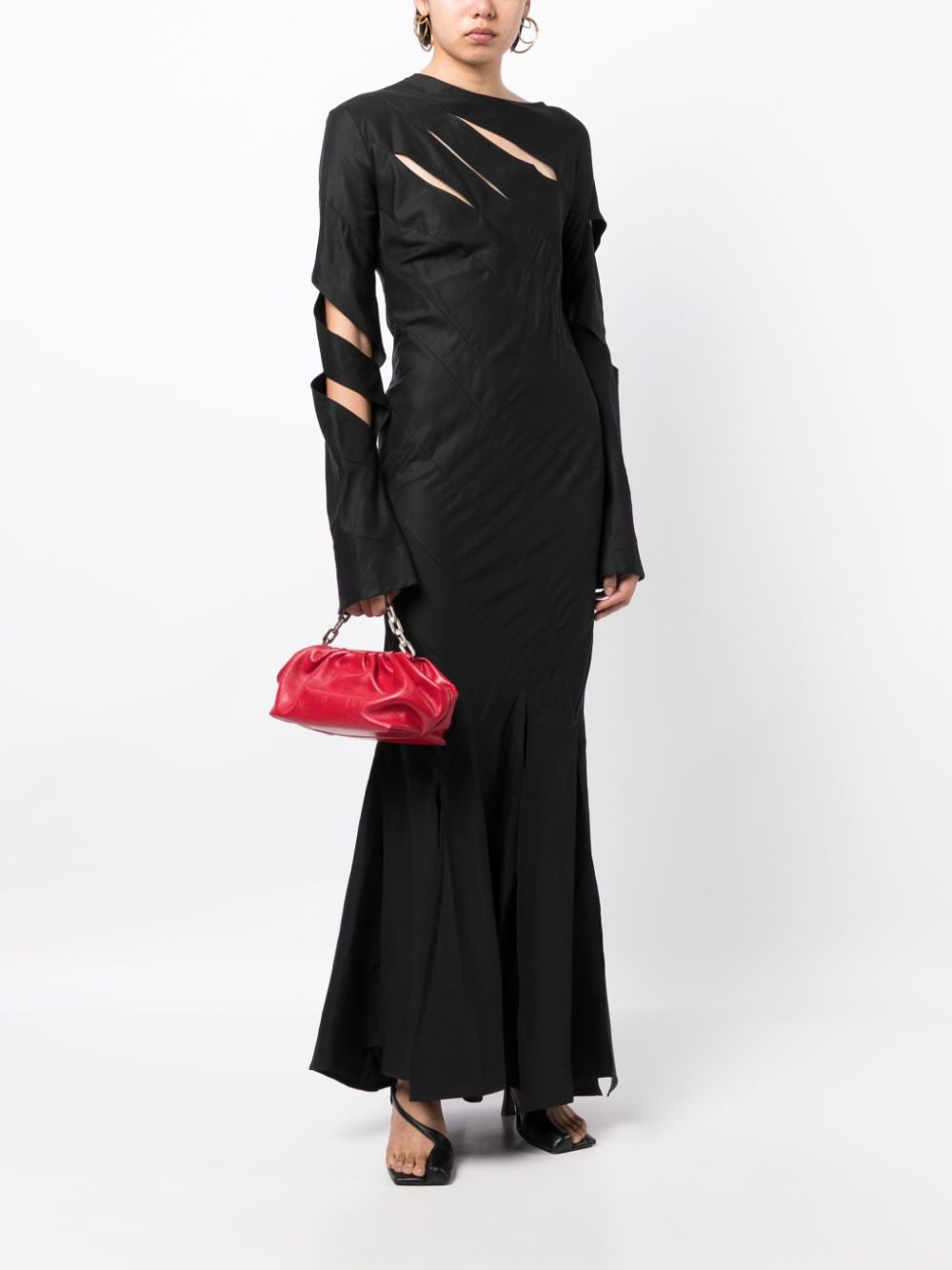A.W.A.K.E. Mode Maxi-jurk met uitgesneden detail - Zwart