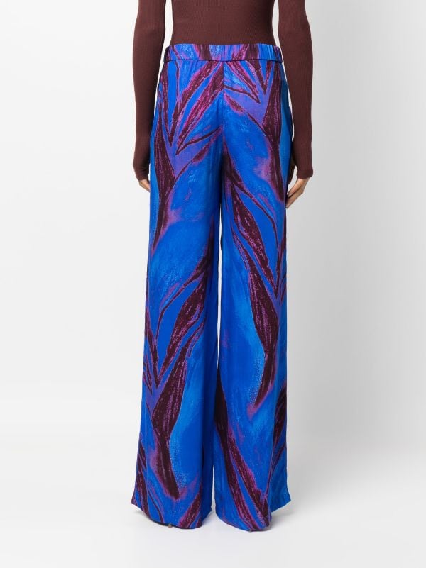 Printed Wide Leg Trousers