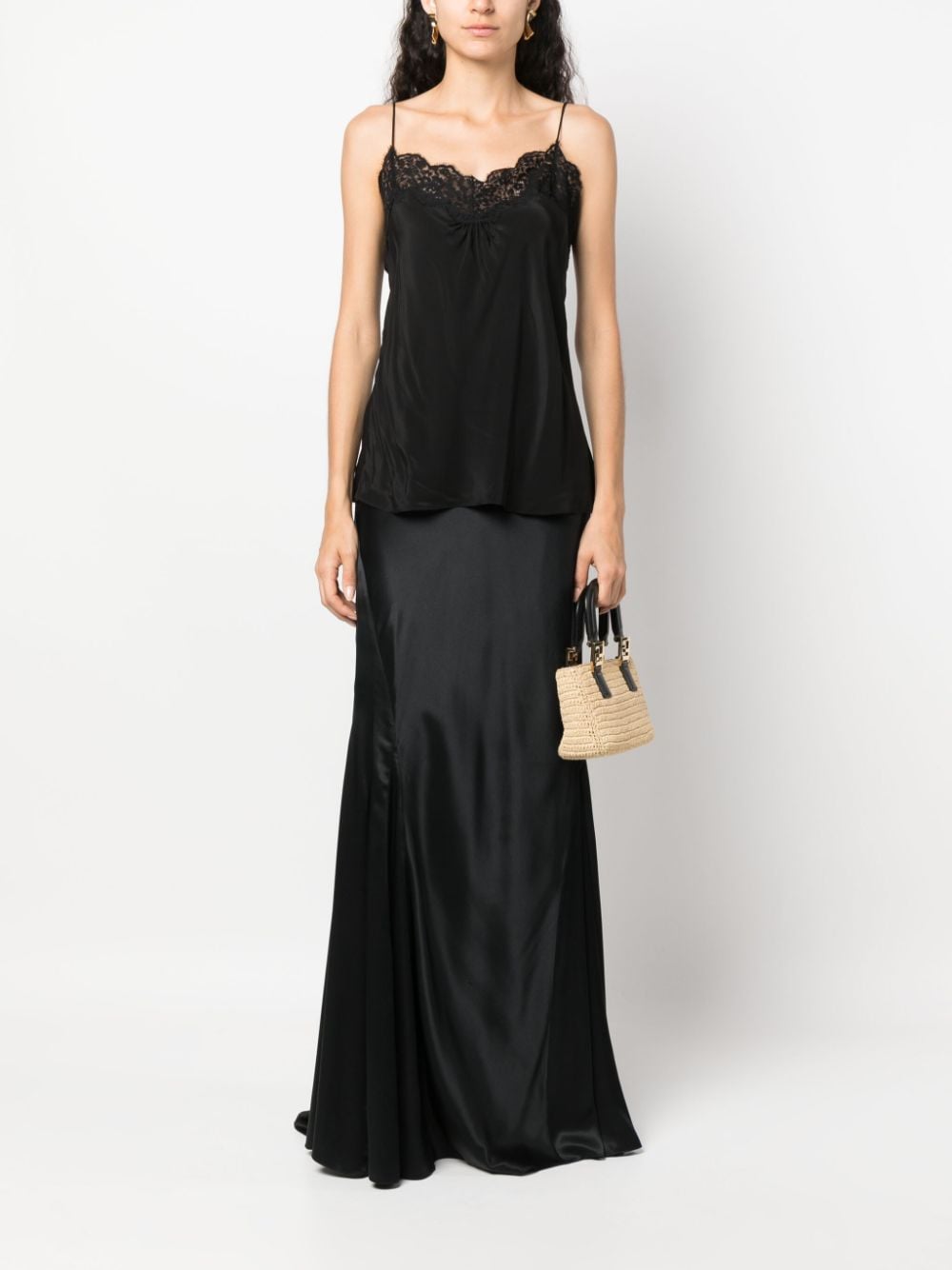 Shop Zimmermann Lace-trim Ruched Tank Top In Black
