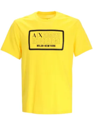 Yellow armani exchange on sale shirt