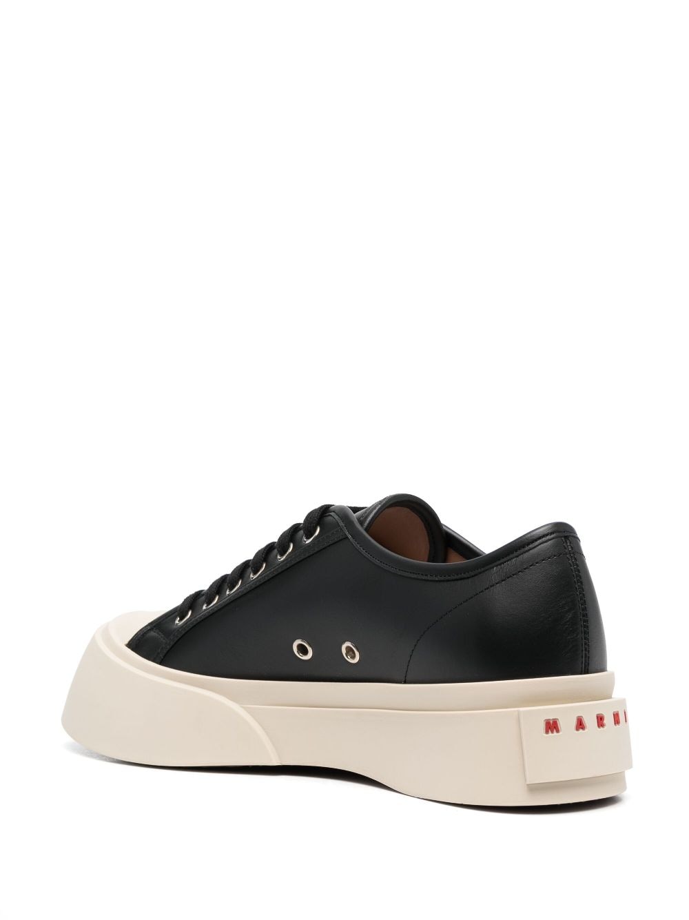 Shop Marni Pablo Lace-up Leather Sneakers In Black