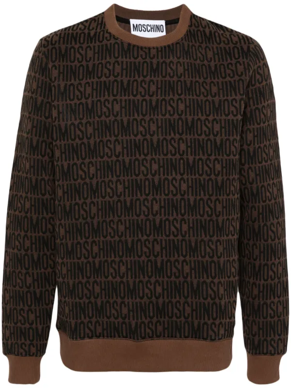 Moschino logo jacquard Sweatshirt Black FARFETCH HK