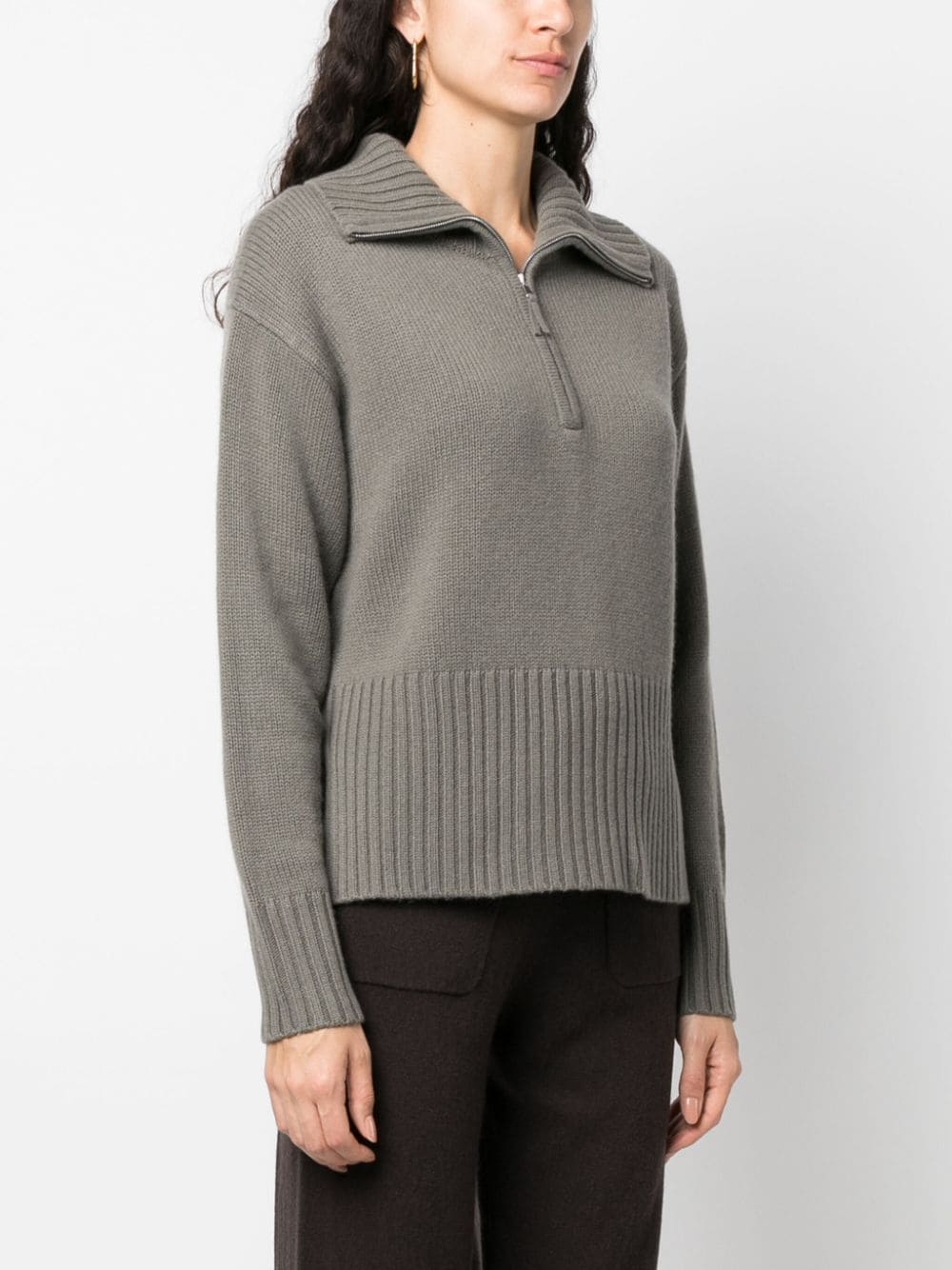Shop Allude Troyer Wool-blend Jumper In Grey