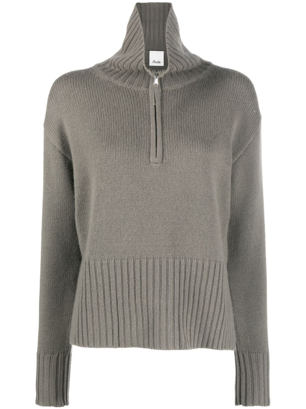 Allude Troyer Wool-blend Jumper In Grey