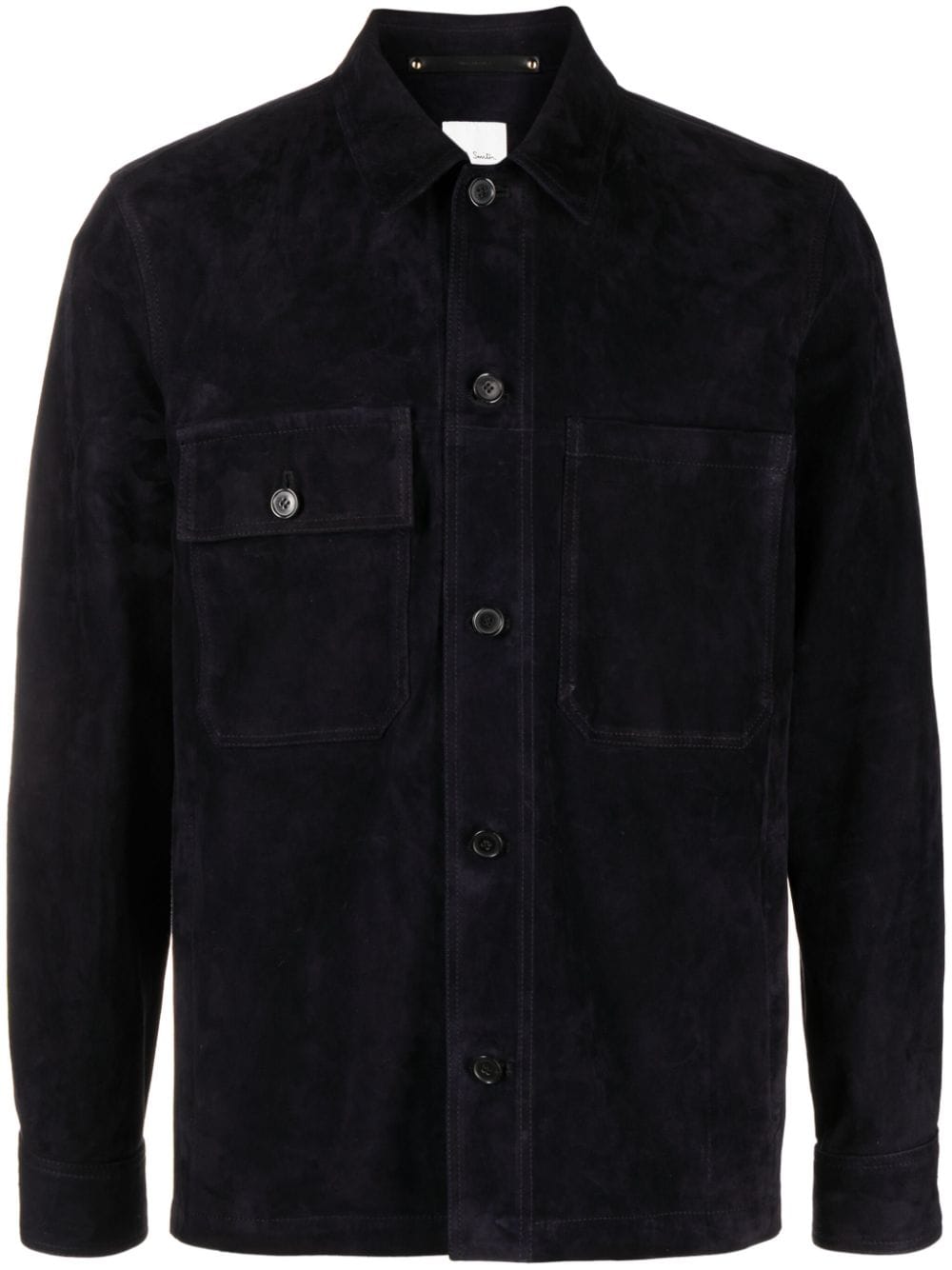 Paul Smith Lambskin Shirt Jacket In Blue